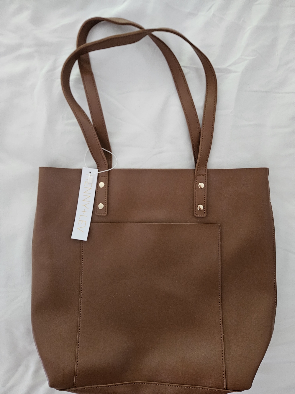 Henny + Lev Brown Vegan Leather Tote Bag